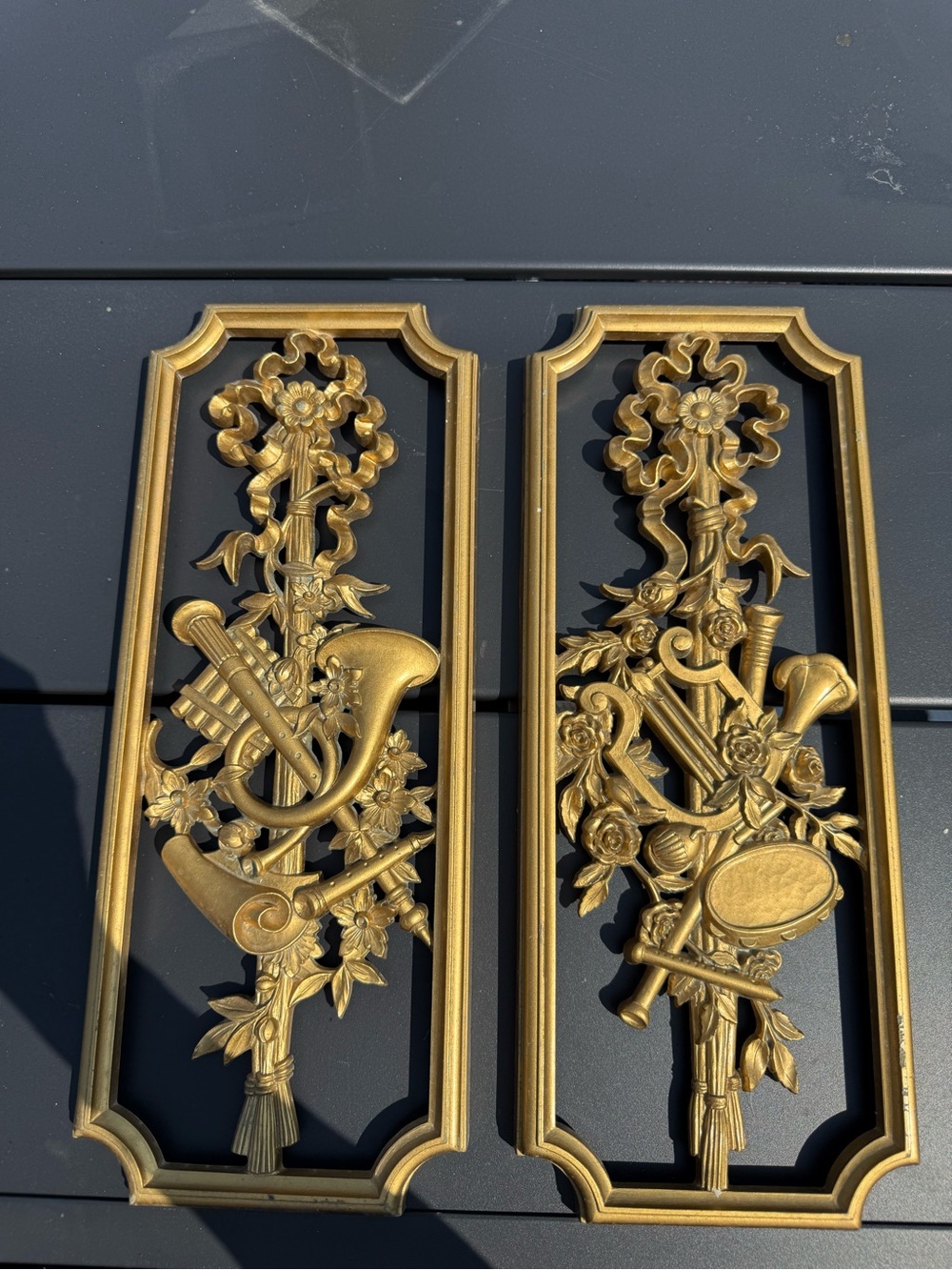 Dart Industries Vintage 1960’s Hollywood Regency Musical Motif Wall Plaques